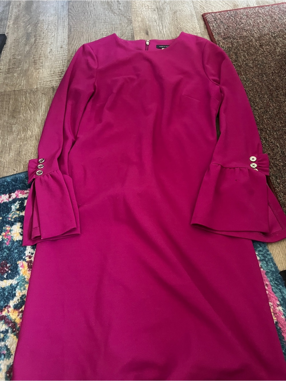 Tommy Hilfiger Women's Fuchsia Bell-Sleeve Shift Dress